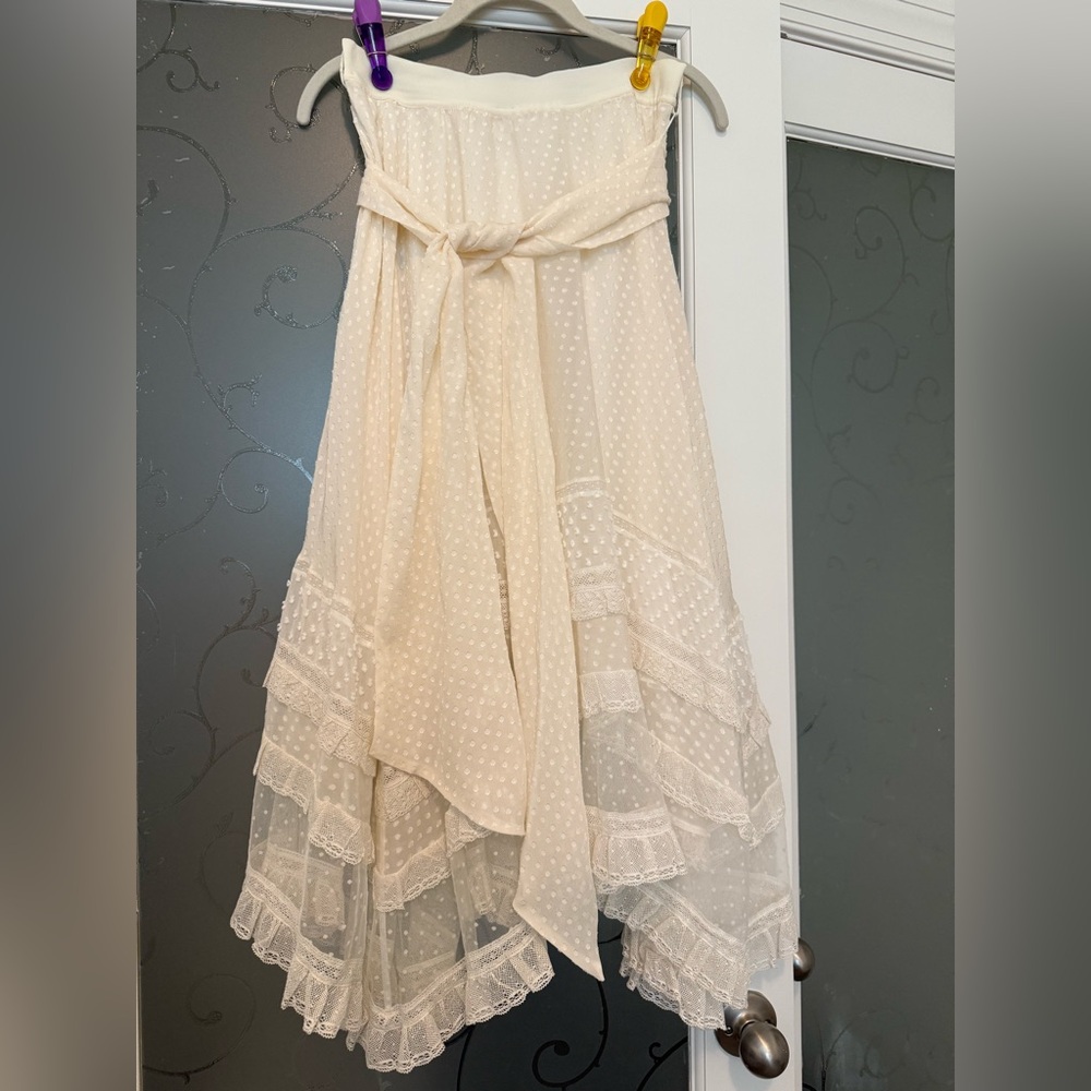 Zimmermann Cream Textured Skirt
